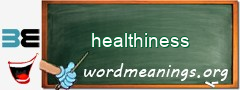 WordMeaning blackboard for healthiness